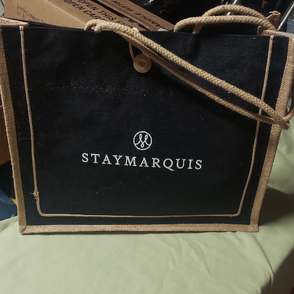 StayMarquis Black and Tan Tote Bag